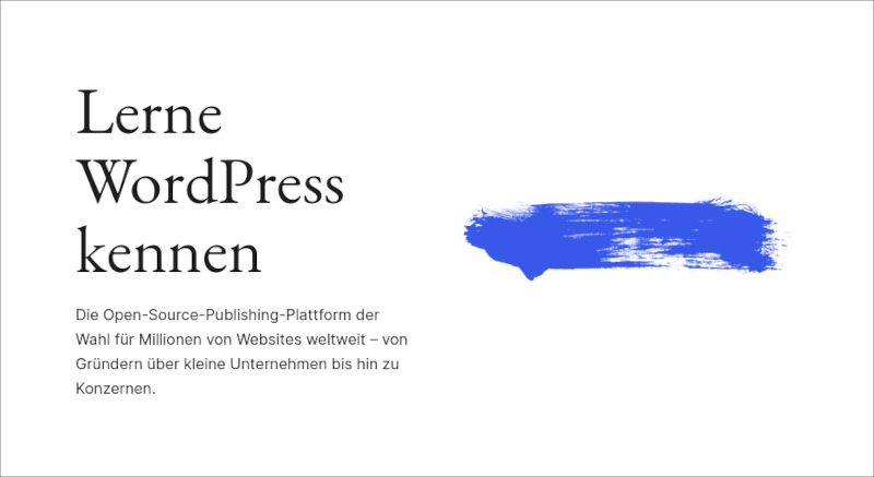 Startseite von Wordpress